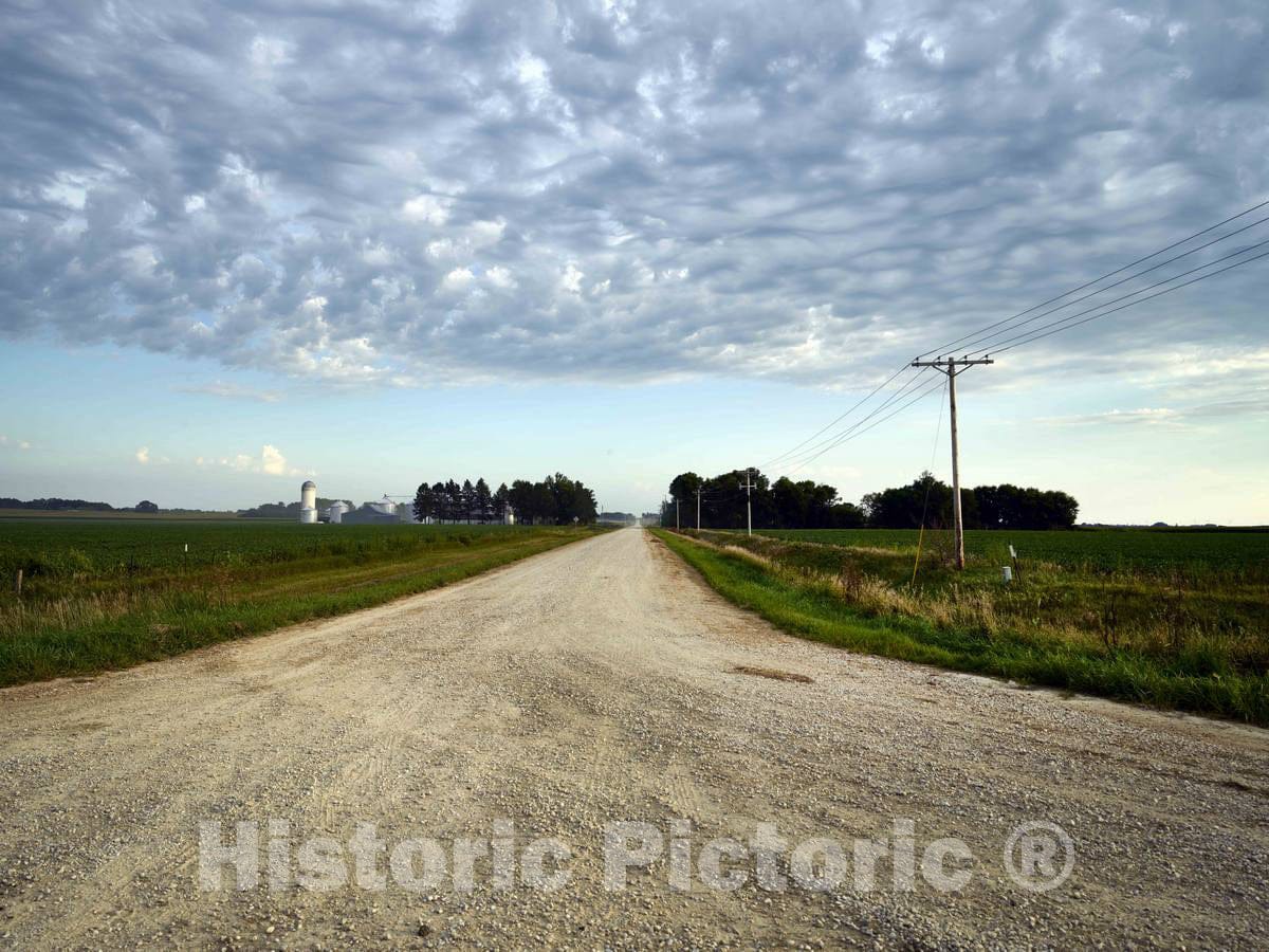 Photo - Dirt Road amid The Soybean Fields of Franklin County, Iowa- Fine Art Photo Reporduction