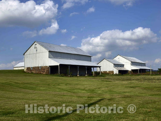 Photo - Row of barns in High Amana, one of The Amana Colonies, Seven Villages in Iowa County, Iowa- Fine Art Photo Reporduction