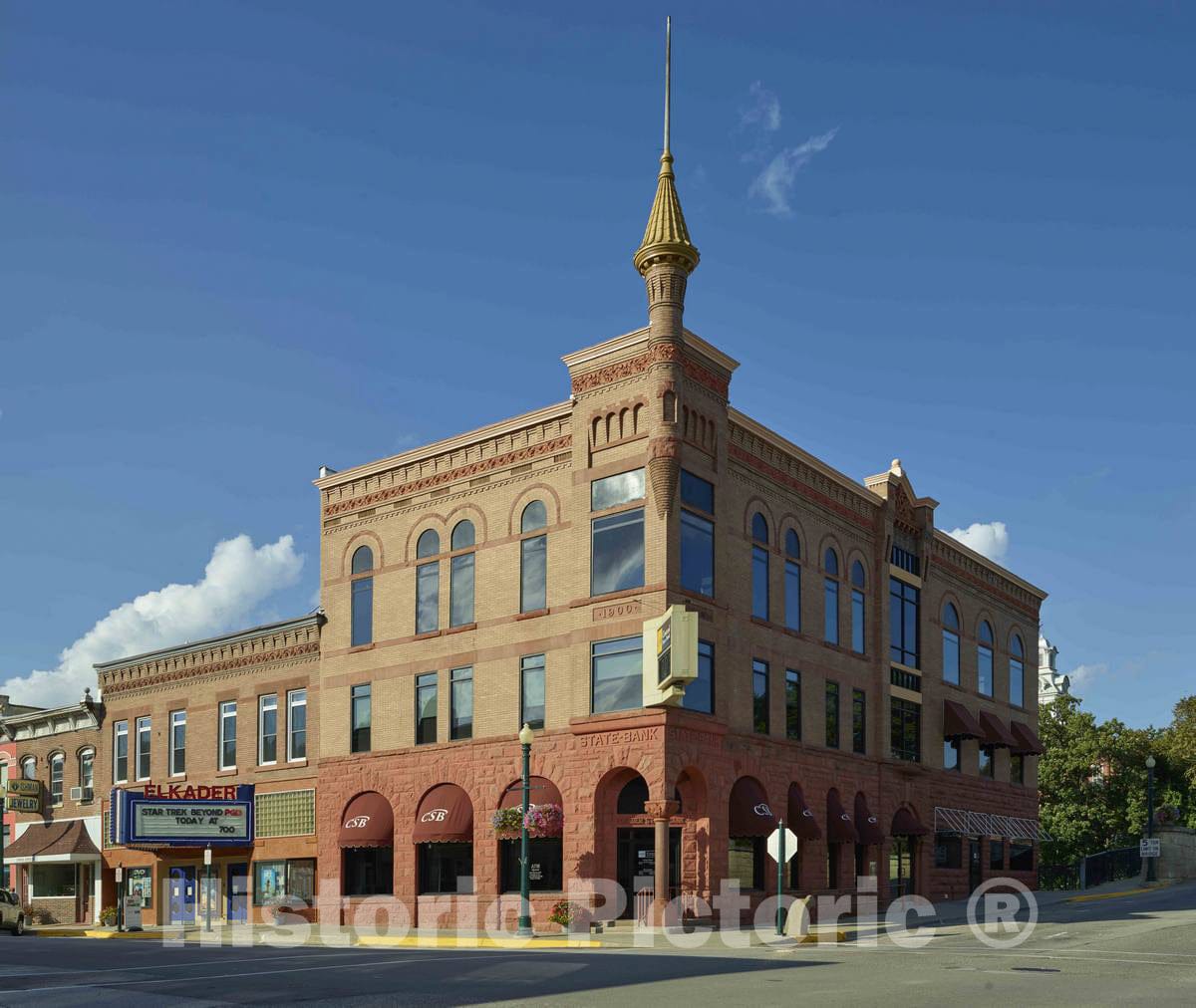 Photo - The Prominent State Bank Building, erected in 1900 in Elkader, Iowa- Fine Art Photo Reporduction