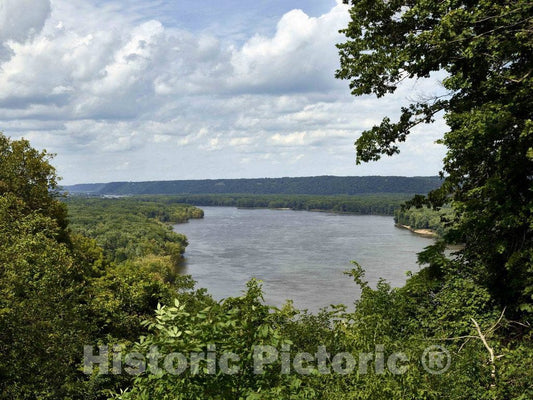 Photo - The Mississippi River as it Appears from an Overlook Outside Guttenberg, Iowa- Fine Art Photo Reporduction
