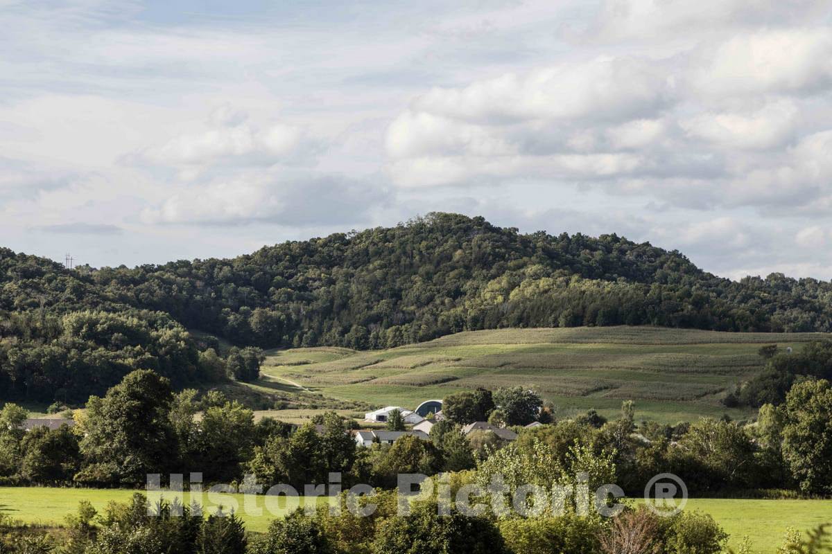 Photo - Transition Between farmland and Mississippi River-Area Bluffs Near La Crosse in La Crosse County, Wisconsin- Fine Art Photo Reporduction