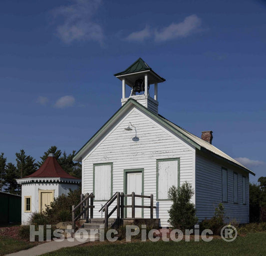 Photo - Two historic buildings at the Russell J. Rassbach Heritage Museum, operated by the Dunn County Historical Society in Menomonie, Wisconsin- Fine Art Photo Reporduction
