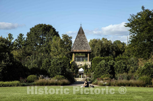 Photo - The Rose Garden Tower, Designed by Madison Architect Ron Bowen, Offers vistors an Elevated View of The Rose Garden, and Beyond- Fine Art Photo Reporduction