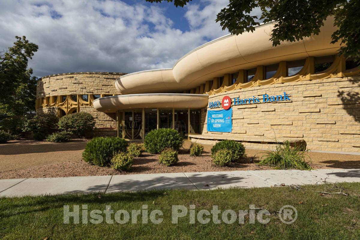 Photo- This 1972-vintage BMO Harris Branch Bank Building in Spring Green, Wisconsin, was Originally Known as The Bank of Spring Green 3 Fine Art Photo Reproduction