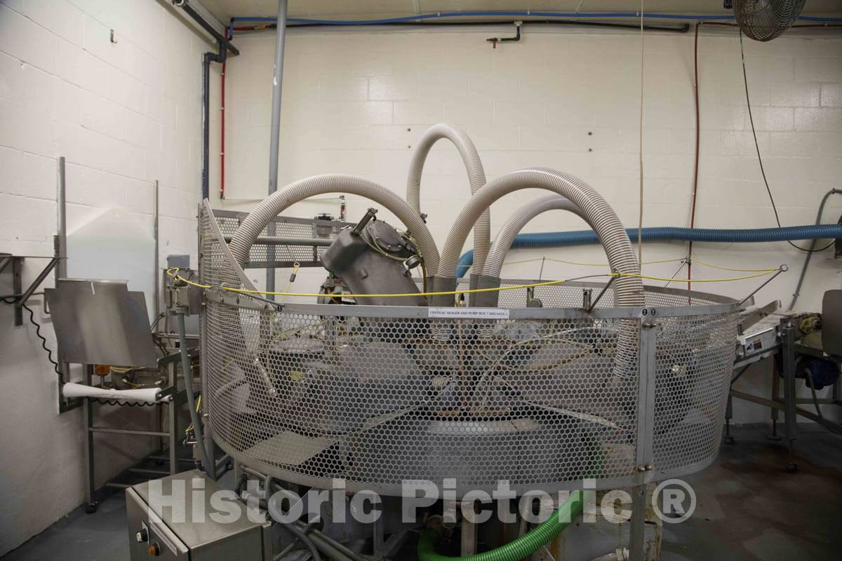 Photograph - Pipes and vats at The Old Country Cheese Plant in Cashton, Wisconsin 1