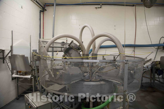 Photograph - Pipes and vats at The Old Country Cheese Plant in Cashton, Wisconsin 1