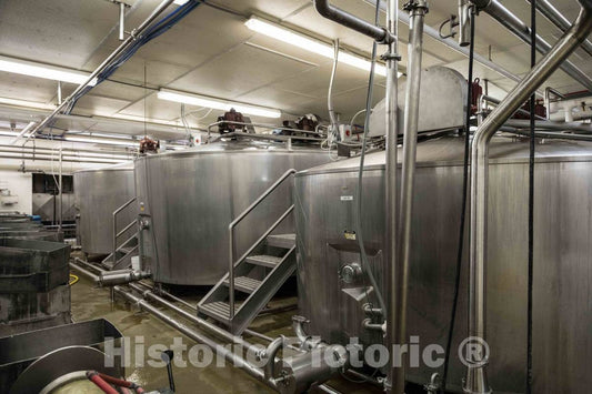 Photograph - Pipes and vats at The Old Country Cheese Plant in Cashton, Wisconsin 2