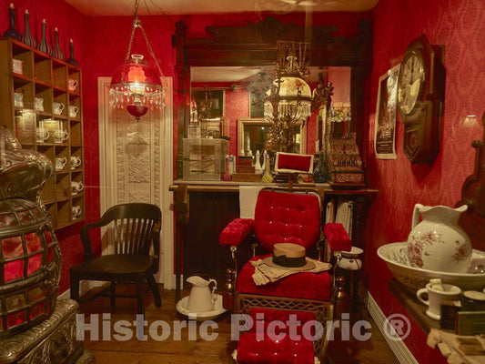 Photo- Offbeat parlor (is that a velour dentist's chair?) at the House on the Rock, an unpredictable, occasionally bizarre attraction near Spring Green in Sauk County, Wisconsin