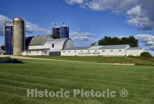Photo - The meticulous Schmidt dairy farm, near the small settlement of Gotham in Richland County, Wisconsin- Fine Art Photo Reporduction