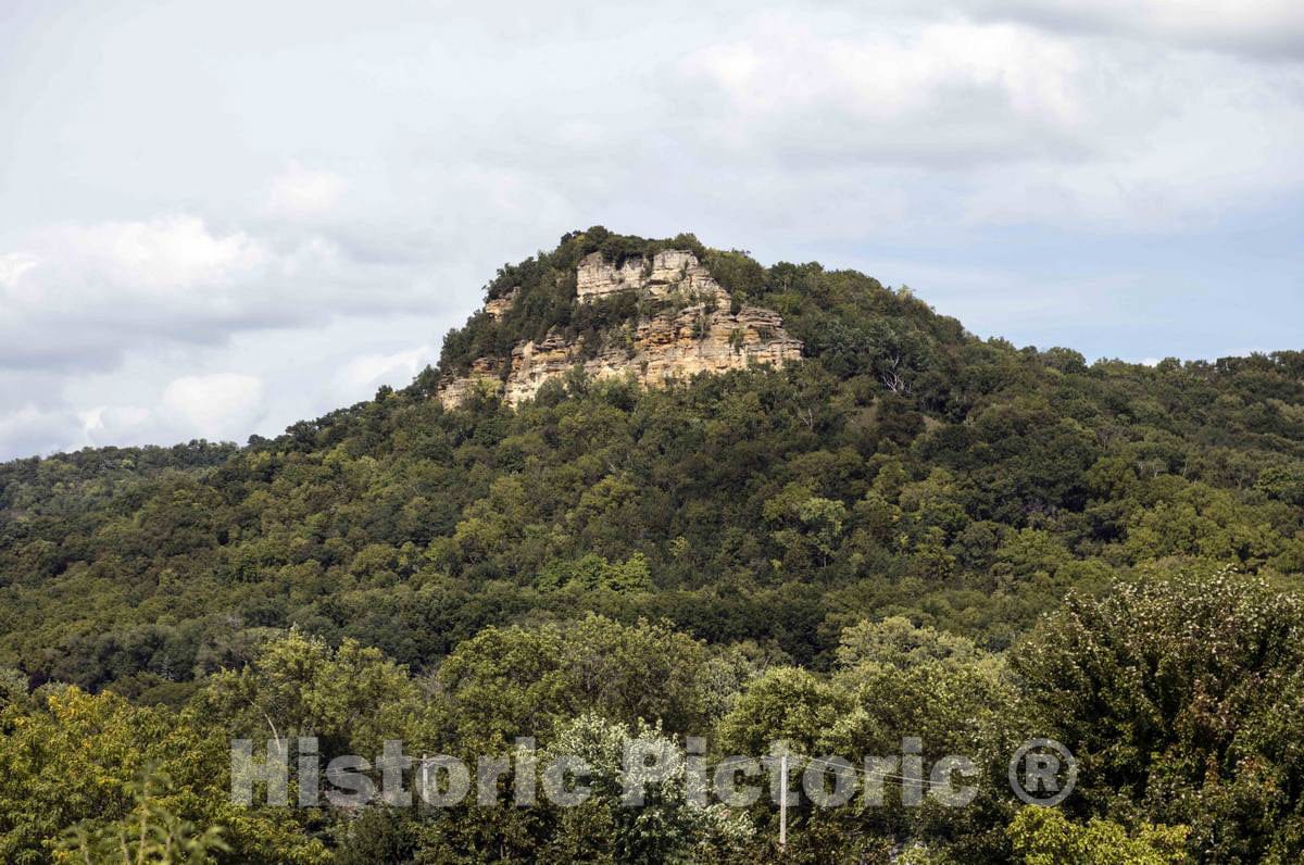 Photo - One of Several Limestone Bluffs That Overlook The Mississippi River City of La Crosse, Wisconsin- Fine Art Photo Reporduction