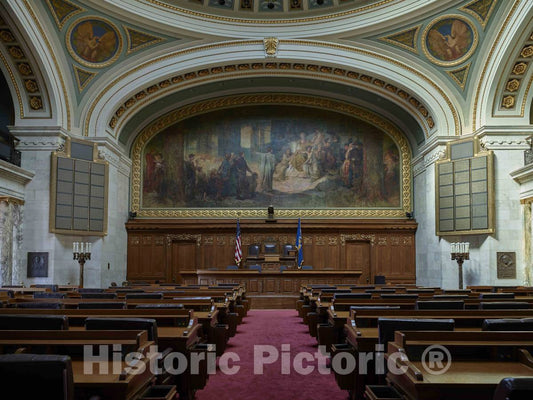 Photo - Chambers of The Wisconsin Assembly, The Lower House, akin to The House of Representatives at The National Level, in The Wisconsin Capitol- Fine Art Photo Reporduction