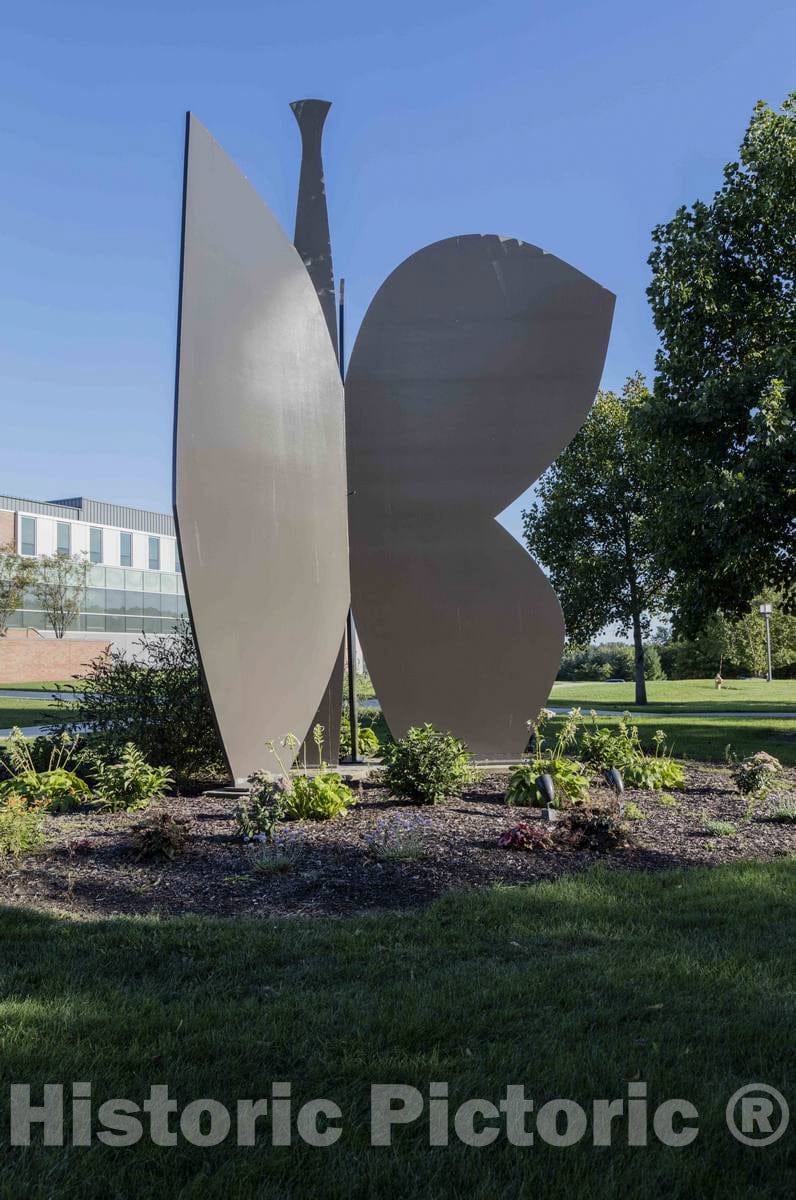 Photo - Popularly referred to as The Butterfly, The 20-ton, 26-Foot-Tall Caritas, which is Latin for charitable Love, Sculpture- Fine Art Photo Reporduction