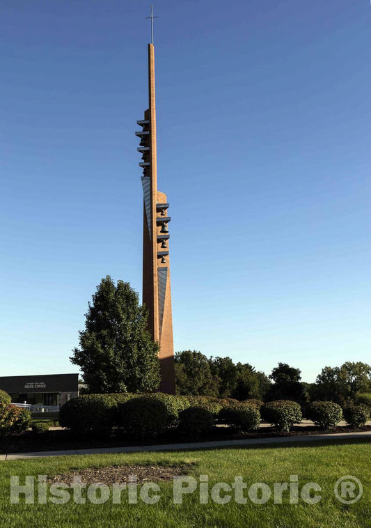 Photo - A freestanding Steeple Beside The Chapel of The Resurrection on The Campus of Valparaiso University in Valparaiso, Indiana- Fine Art Photo Reporduction