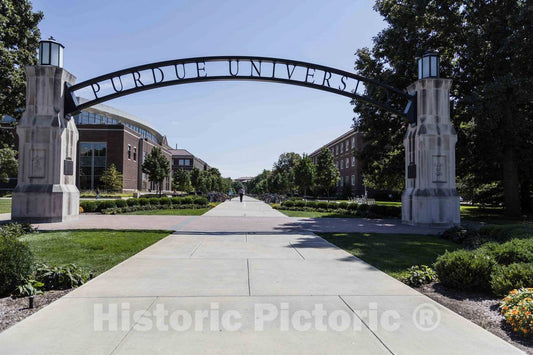 Photo - Arched entryway to The Purdue University Campus in West Lafayette, Indiana- Fine Art Photo Reporduction