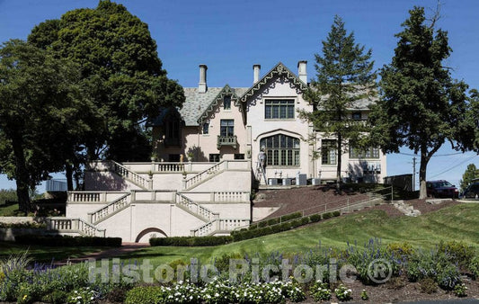 Photo - The Moses Fowler House in Lafayette, Indiana, is considered the finest example of a large Gothic Revival residence still standing in Indiana- Fine Art Photo Reporduction