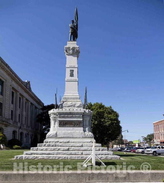 Photo - The Soldiers and Sailors Monument, Designed by Rudolf Schwarz and Bruno Schmitz and Completed in 1888 Outside The Carroll County Courthouse in Delphi, Indiana