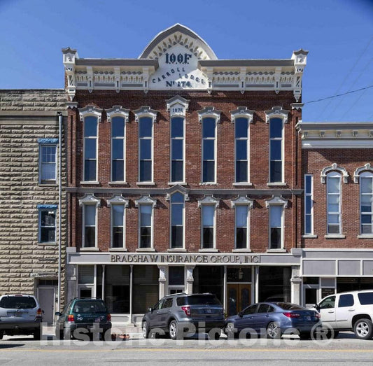 Photo - The Old Odd Fellows Hall and Surrounding Buildings on The Carroll County Courthouse Square in Delphi, Indiana- Fine Art Photo Reporduction