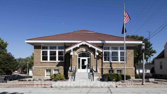 Photo - The Flora-Monroe Township Public Library in The Carroll County, Indiana, Town of Flora- Fine Art Photo Reporduction