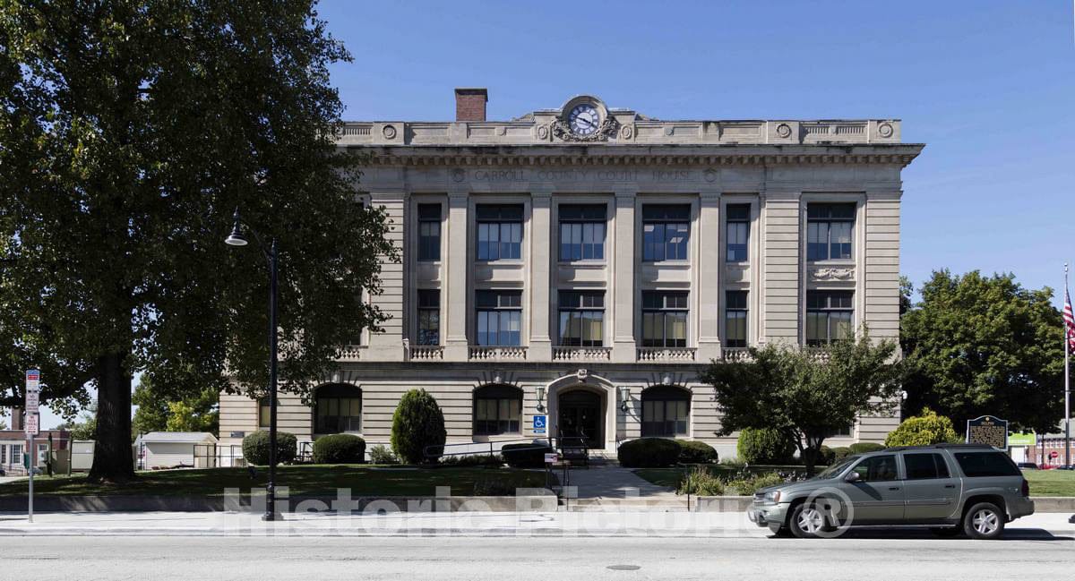 Photo - The Carroll County Courthouse in Delphi, Indiana, Designed by Architect Elmer E. Dunlap and Built in 1916- Fine Art Photo Reporduction