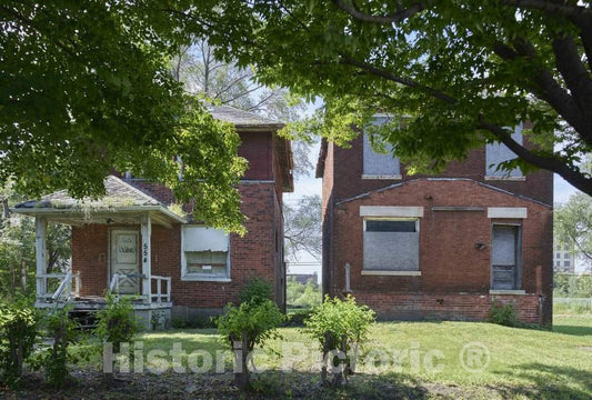 Photo - Small, Abandoned, neighboring Apartment Buildings in Gary, Indiana, one of America's Most economically Distressed Cities- Fine Art Photo Reporduction
