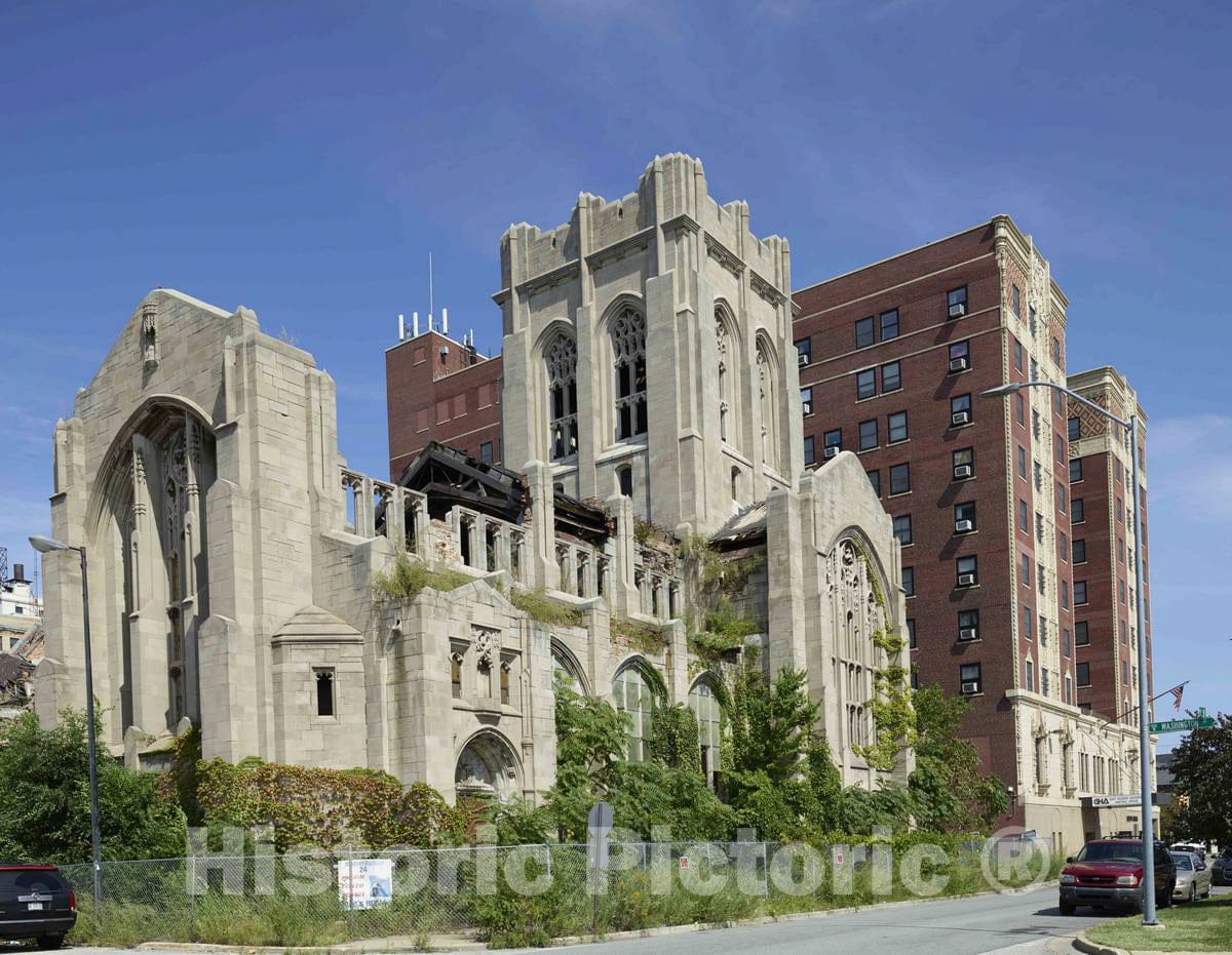 Photo- Remains of Burned-Out City Methodist Church in Gary, Indiana, one of America's Most economically Distressed Cities 2 Fine Art Photo Reproduction