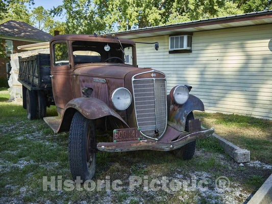 Photo- Old, Rusted Truck Outside The Cutler General Store in The Carroll County, Indiana, Settlement of Cutler 1 Fine Art Photo Reproduction