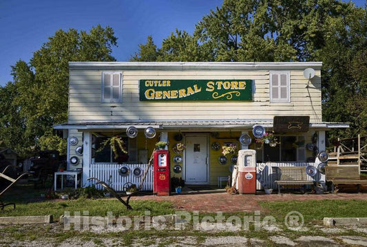 Photo - The Cutler General Store in The Carroll County, Indiana, Settlement of Cutler- Fine Art Photo Reporduction