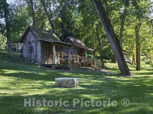 Photo- Adams Mill, a Sawmill as Well as a Gristmill Built Along Wildcat Creek in Carroll County, Indiana, in 1845-46, by Pennsylvania Emigrant John Adams 1 Fine Art Photo