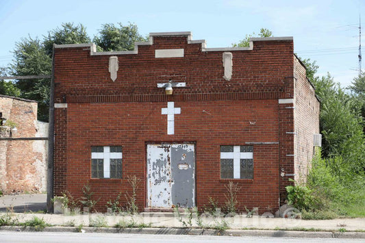 Photo - A Defunct Former storefront Chapel in Gary, Indiana, one of America's Most economically Distressed Cities- Fine Art Photo Reporduction