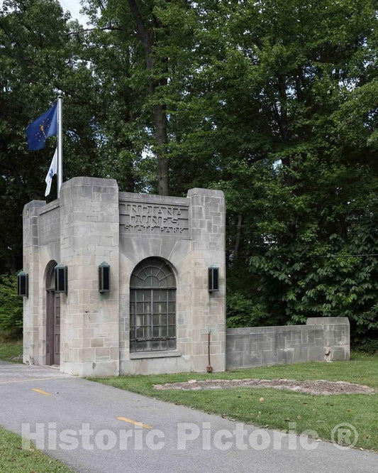 Photo - Entry Portal to Indiana Dunes State Park, encompassing 2,182 Acres of Beaches, Sand Dunes, and marshes Along Lake Michigan in Porter County, Indiana