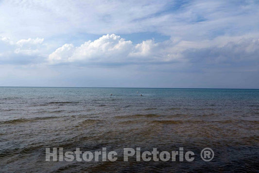 Photo - Lake Michigan Buoys Off Indiana Dunes State Park, encompassing 2,182 Acres of Lakeshore Beaches, Sand Dunes, and marshes in Porter County, Indiana