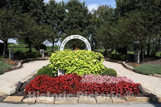 Photo- At Wicker Memorial Park in Highland, Indiana, is a floral tribute to those who fought and died for the United States in wartime 2 Fine Art Photo Reproduction