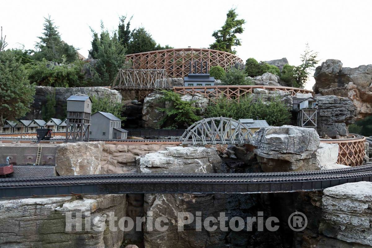 Photo- A Portion of an Unusual and Elaborate Garden Railroad at The Taltree Arboretum and Gardens Nature Preserve Near Valparaiso in Porter County, Indiana 9 Fine Art Photo
