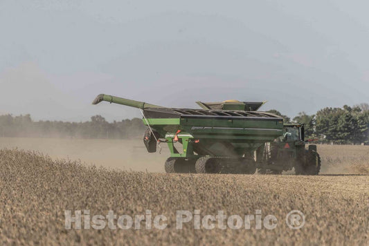 Photo- A harvesting Operation Kicks up dust in Rural Carroll County, Indiana 2 Fine Art Photo Reproduction