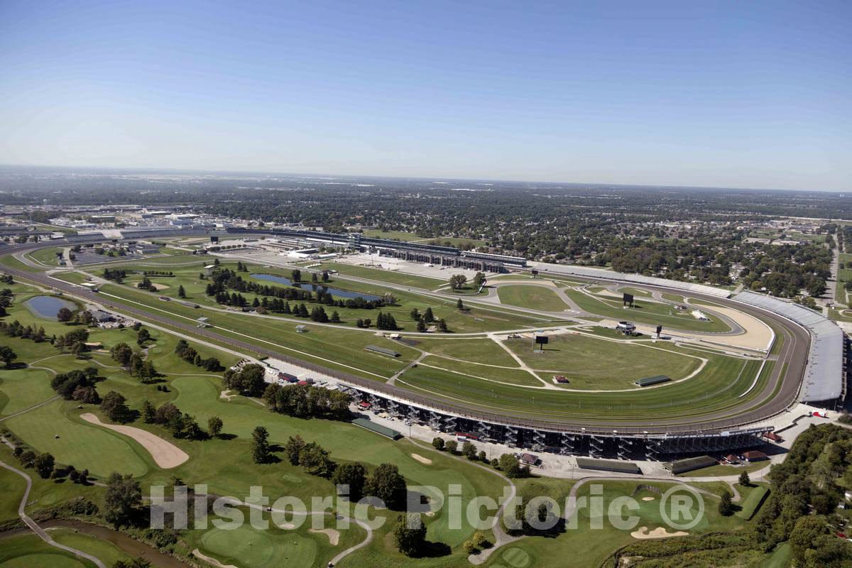 Photo- Aerial View of The Indianapolis Motor Speedway, The Host Track of The venerable Indianapolis 500 auto Race, held Every Memorial Day Weekend in Speedway, Indiana 1