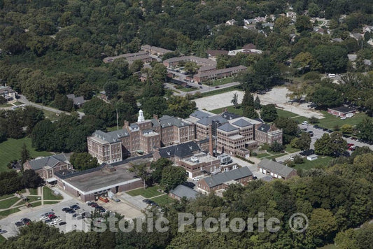 Photo- Aerial View of The Larue D. Carter Psychiatric Hospital Complex in Indianapolis, Indiana 1 Fine Art Photo Reproduction