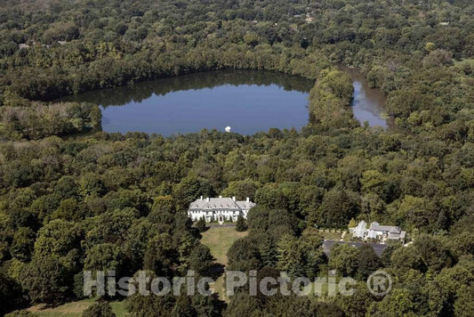 Photo - Aerial View of Oldfields, Also Known as The Lilly House and Gardens in Indianapolis, Indiana- Fine Art Photo Reporduction
