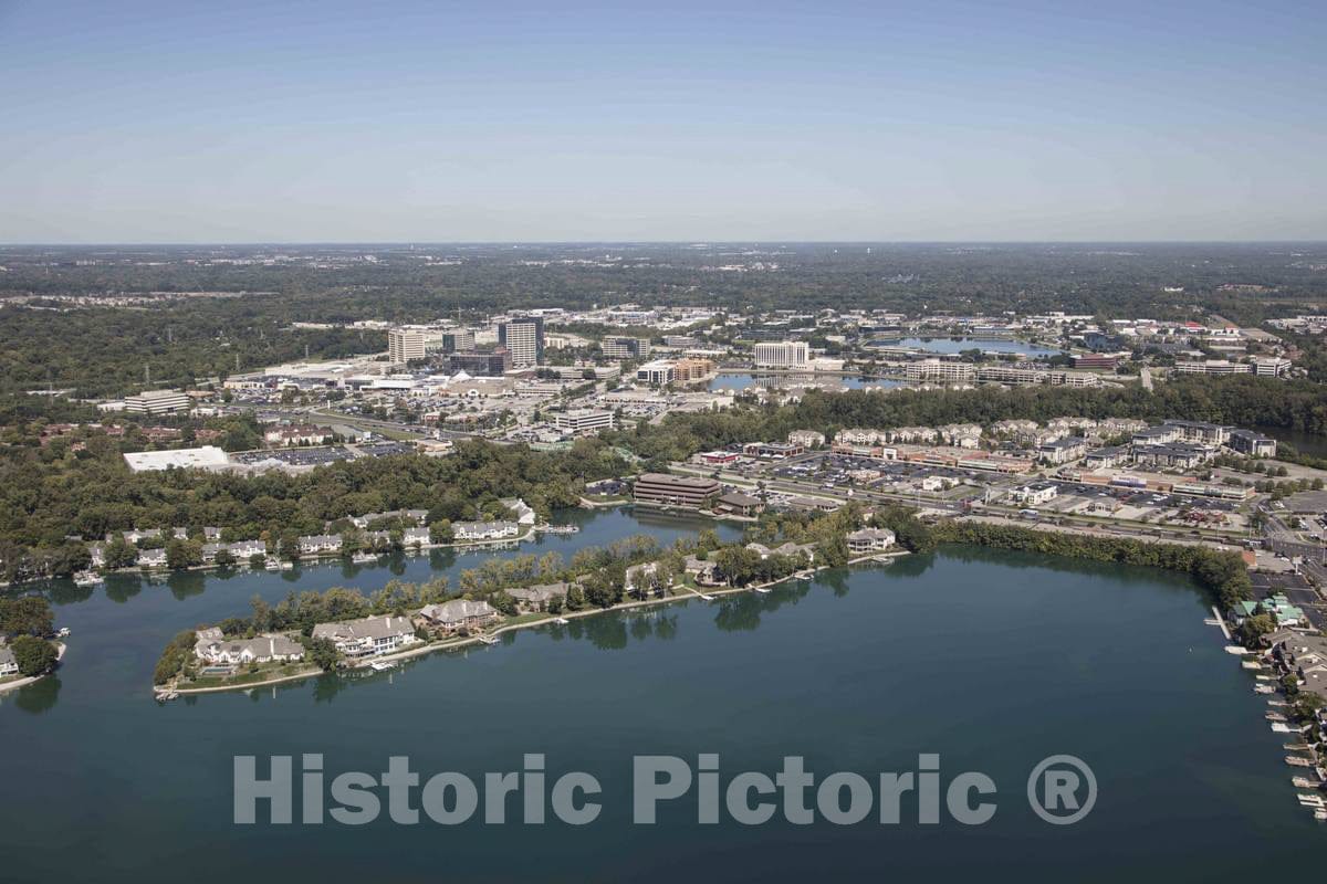 Photo - Aerial View of The Exclusive Somerset Lakes Development in The Indianapolis Suburb of Ravenswood- Fine Art Photo Reporduction