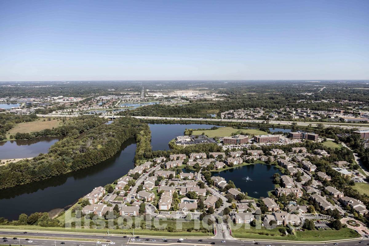 Photo - Housing Development Around a Private Lake in The Northern reaches of Indianapolis, Indiana- Fine Art Photo Reporduction