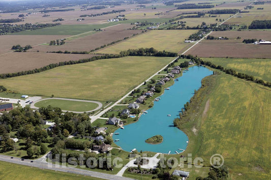 Photo - Aerial view of U.S. Highway 36 as it leaves the dense metropolitan area of Indianapolis and heads toward the town of McCordsville in the Indiana countryside