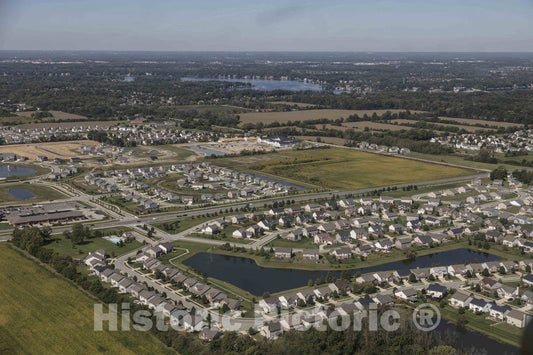 Photo - Aerial View Showing The sprawl of Civilization in McCordsville, a Northern Suburb of Indianapolis, Indiana- Fine Art Photo Reporduction