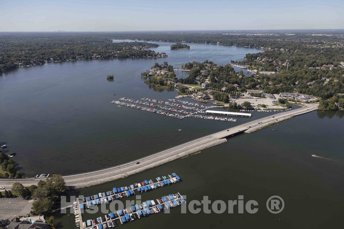 Photo- Development Along Geist Reservoir, Created by damming Fall Creek to Supply Water for Nearby Indianapolis, Near Woodbury in Hancock County, Indiana 2 Fine Art Photo