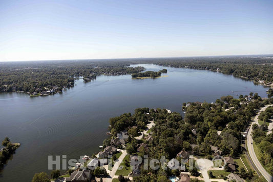 Photo- Development Along Geist Reservoir, Created by damming Fall Creek to Supply Water for Nearby Indianapolis, Near Woodbury in Hancock County, Indiana 3 Fine Art Photo
