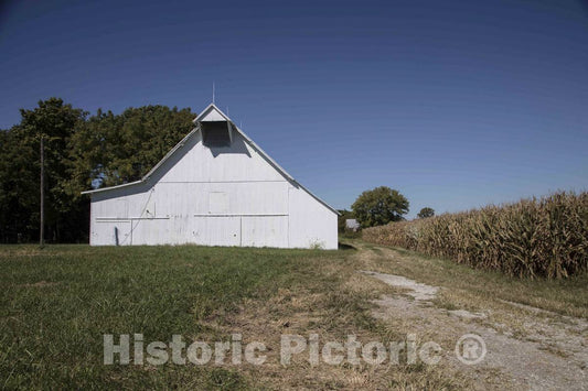 Photo - A Bright-White barn in Putnam County, Indiana- Fine Art Photo Reporduction