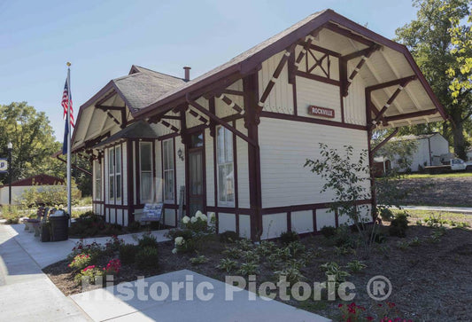 Photo - Former Train Depot, Now The Visitor Center in The Town of Rockville in Parke County, Indiana- Fine Art Photo Reporduction