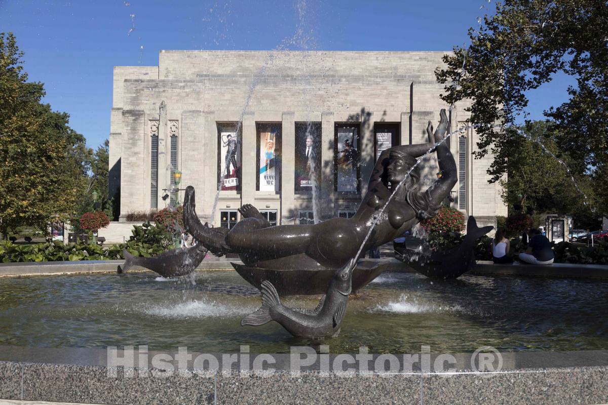 Photo - Showalter Fountain, The Centerpiece of The Fine Arts Square on The Campus of The Indiana University in Bloomington- Fine Art Photo Reporduction