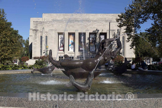 Photo - Showalter Fountain, The Centerpiece of The Fine Arts Square on The Campus of The Indiana University in Bloomington- Fine Art Photo Reporduction