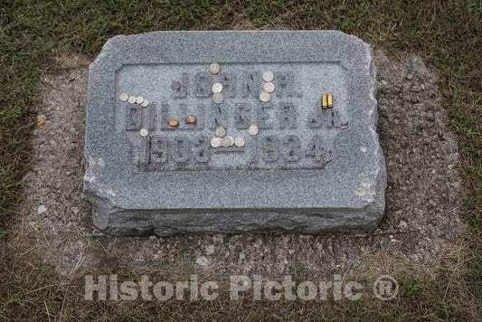Photo - Gravestone of The Infamous Depression-era Gangster John Dillinger- Fine Art Photo Reporduction