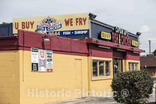 Photo - Sign at an Indianapolis, Indiana, Fried-Chicken Restaurant That Promises Individualized Cooking- Fine Art Photo Reporduction