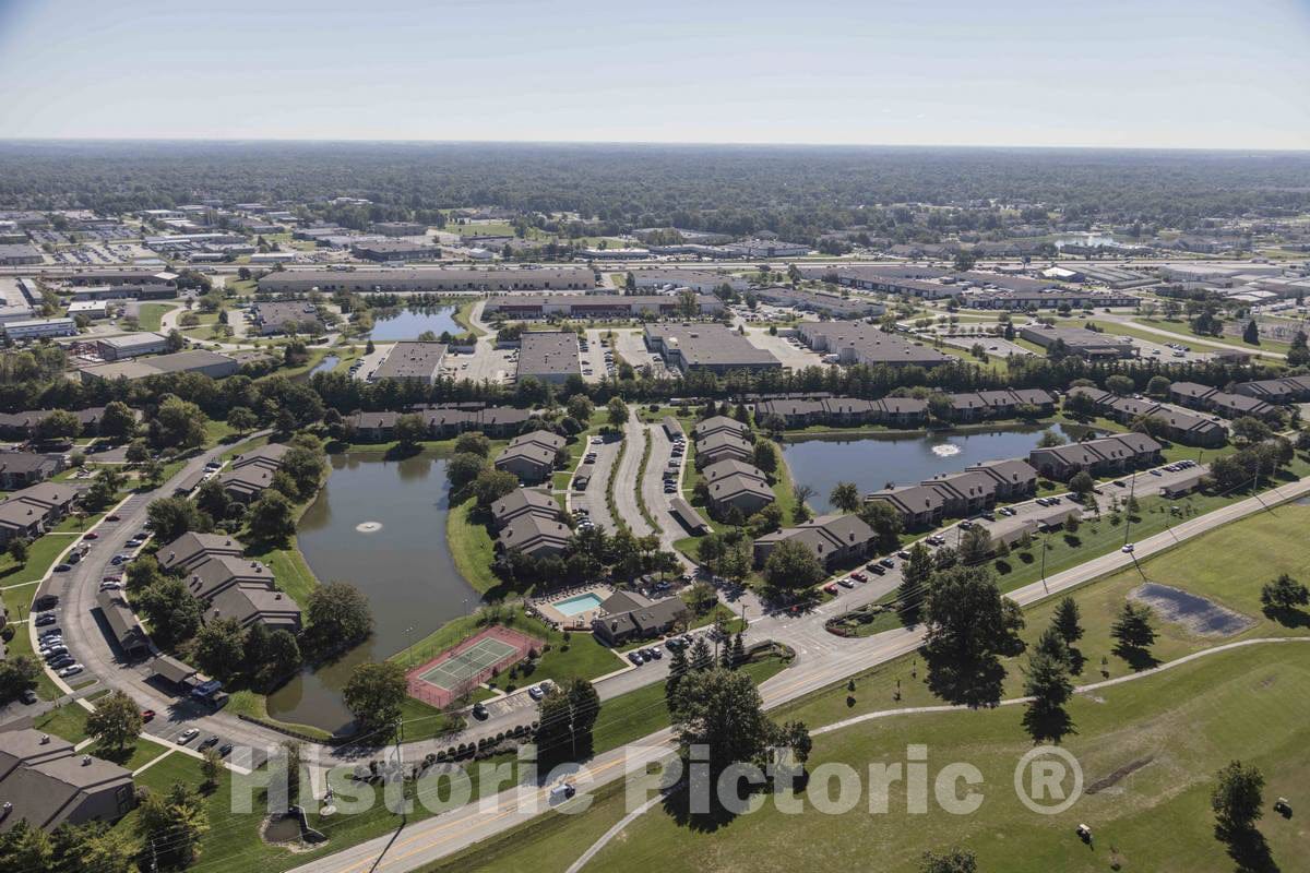Photo - Aerial View of Indianapolis, Indiana, with a Focus on The Northern Suburb of Fishers- Fine Art Photo Reporduction